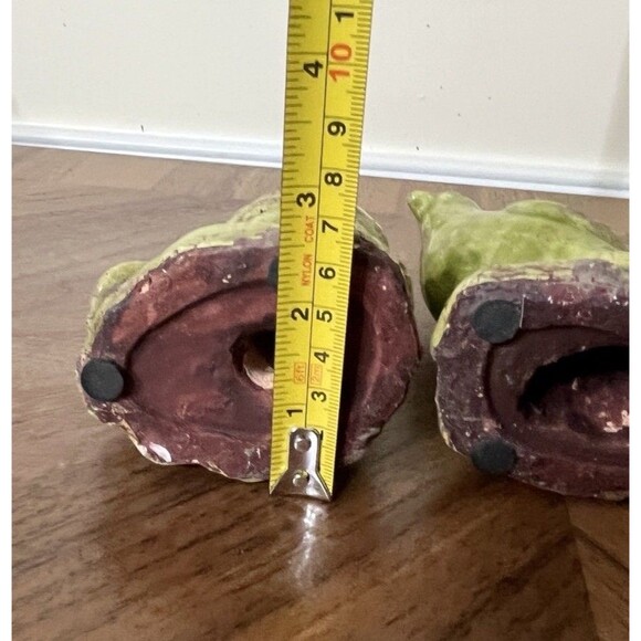 MCM Green Crackle Glaze Art Pottery Bird Figures Set Of 2 Farmhouse Bird Lovers - Picture 11 of 13